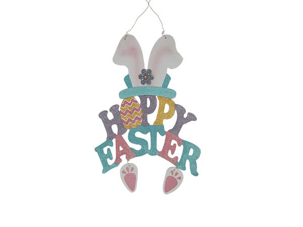 Easter wooden text pendant